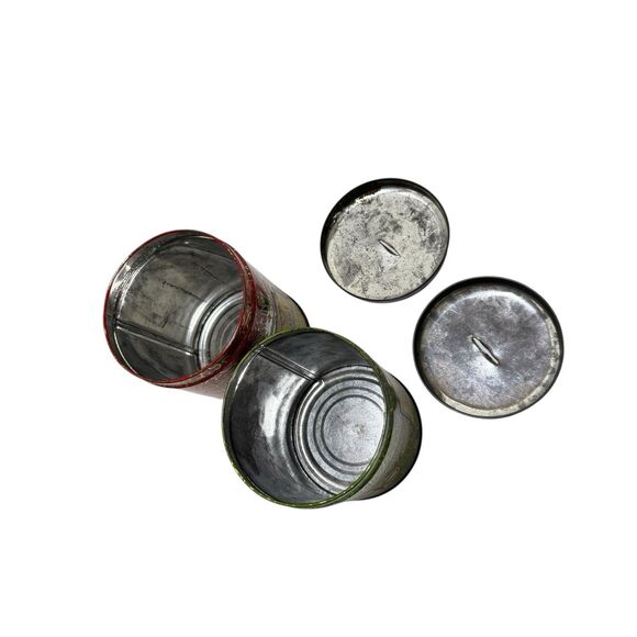 Vintage Pennsylvania Dutch Candies Yum Yum Peanut Crunch Tin Coin Banks Amish - Picture 10 of 14